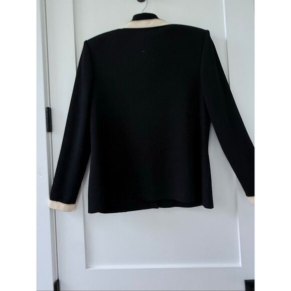 St. John Collection By Marie Gray Santana Knit Cardigan Jacket Black Womens Sz 8 - Picture 6 of 6